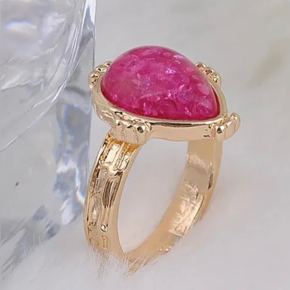 Hp💕New Big Bohemian Precious Cocktail Ring Sz 8